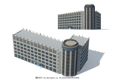 圓凸頂多層公建建筑3D模型設計與應用解析